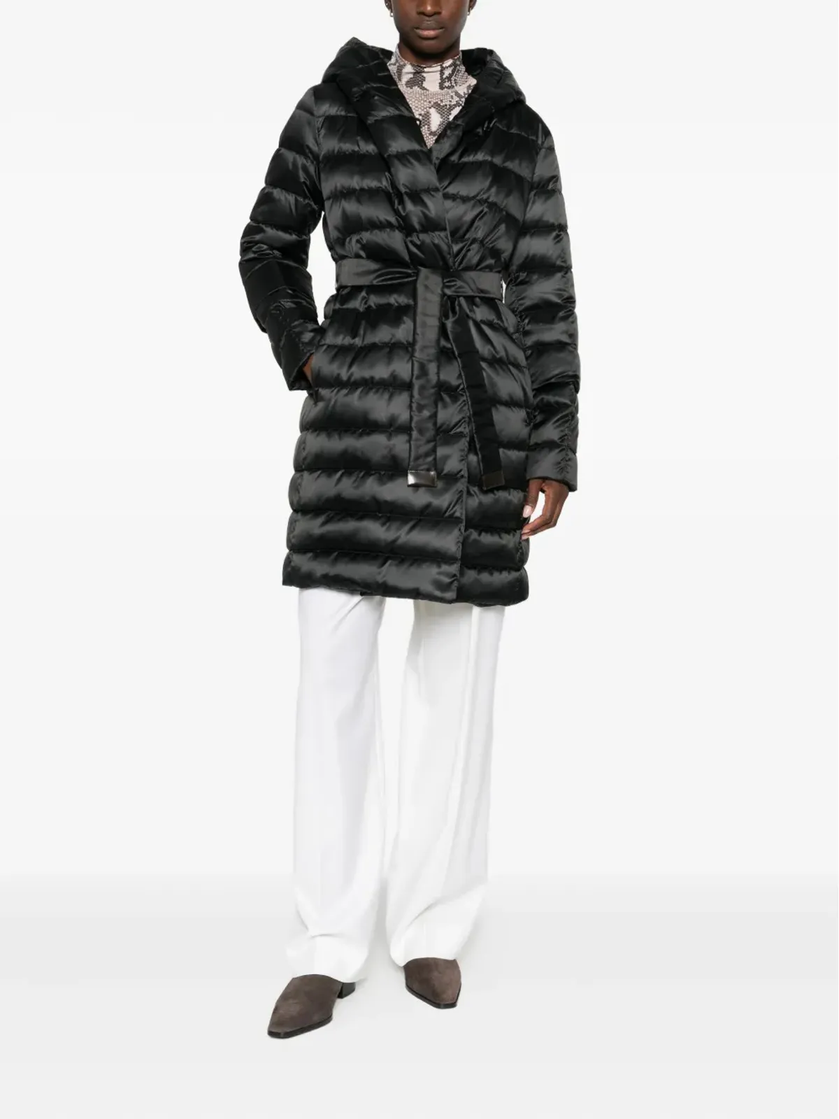 Max Mara フード付きキルティングコート - 画像2