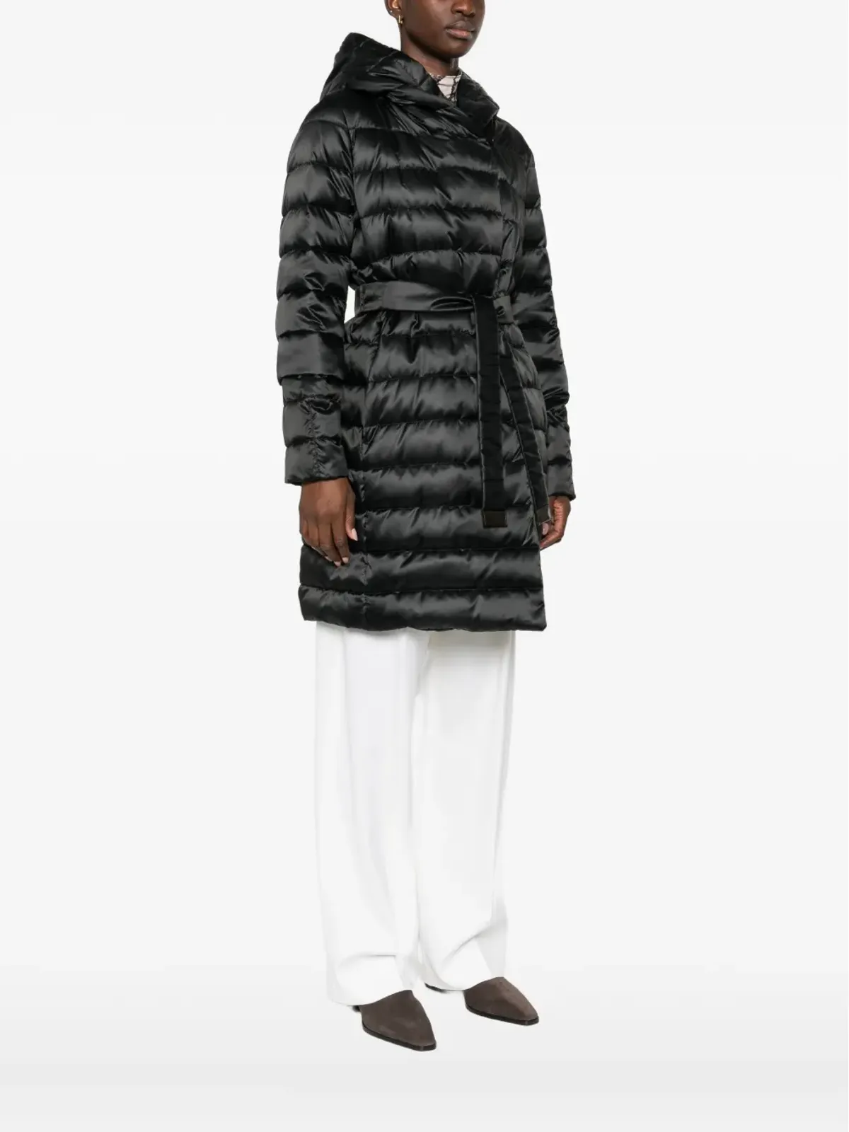 Max Mara フード付きキルティングコート - 画像3