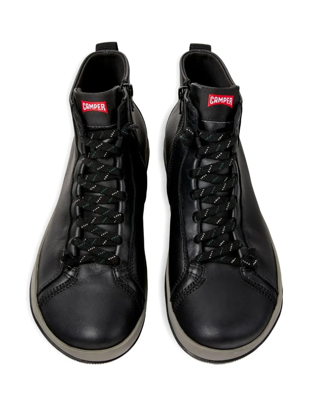 Camper Peu Pista レースアップ レザー スニーカー（ブラック） - 画像4