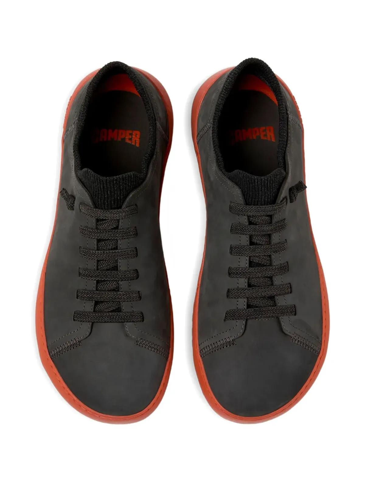 Camper Peu Cami nubuck leather knit-panel sneakers - Grey - 画像4