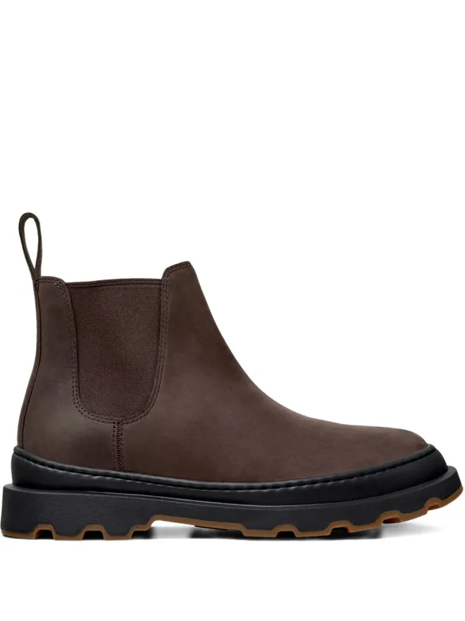 Camper Camper Brutus エラスティックパネル付きヌバックレザー チェルシーブーツ - ブラウンの商品画像