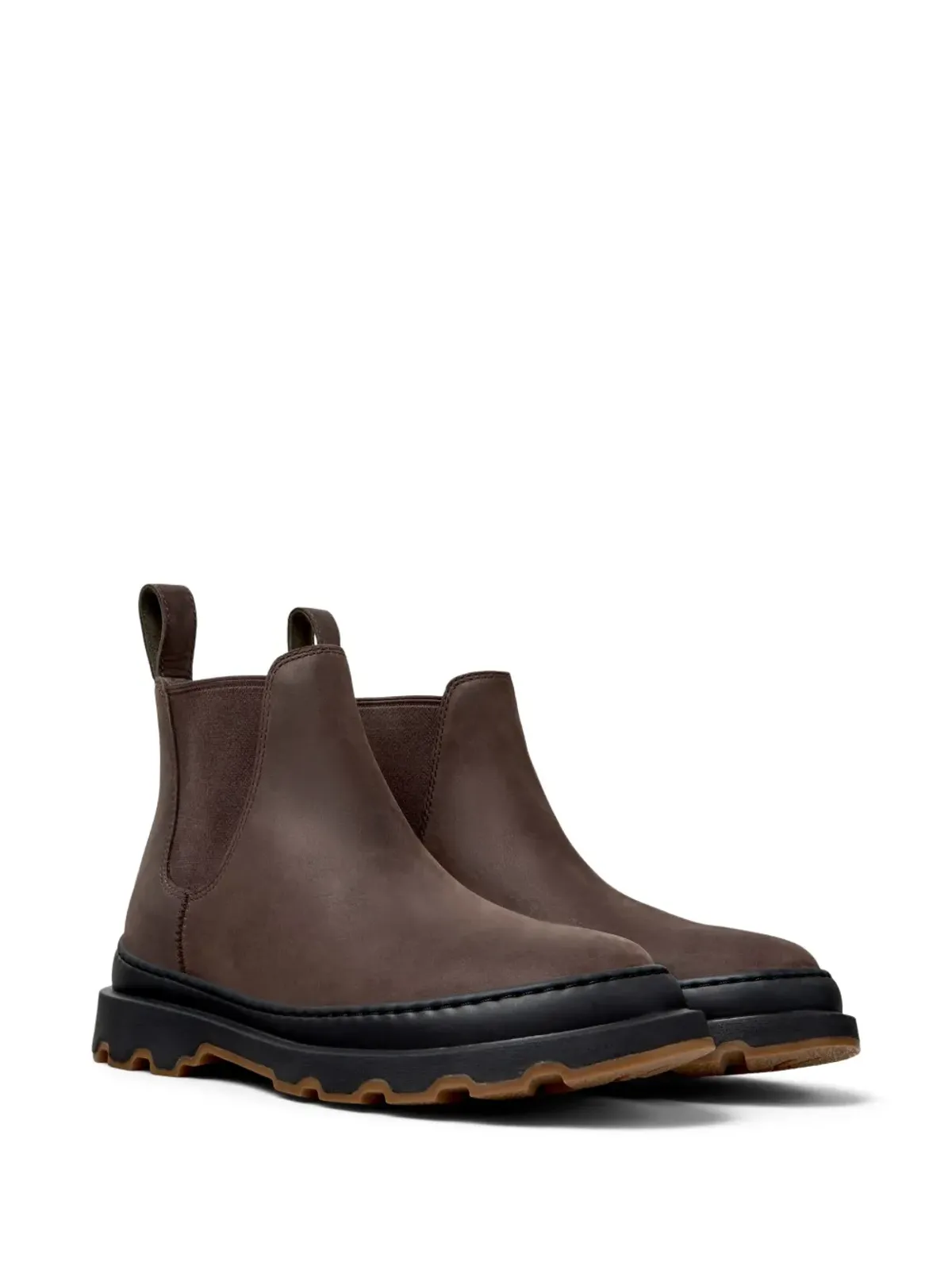 Camper Brutus エラスティックパネル付きヌバックレザー チェルシーブーツ - ブラウン - 画像2