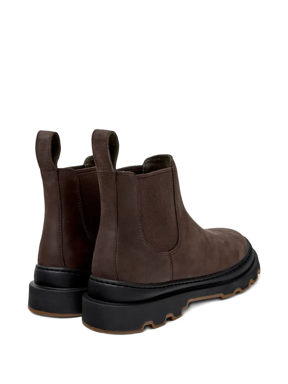 Camper Brutus エラスティックパネル付きヌバックレザー チェルシーブーツ - ブラウン - 画像3
