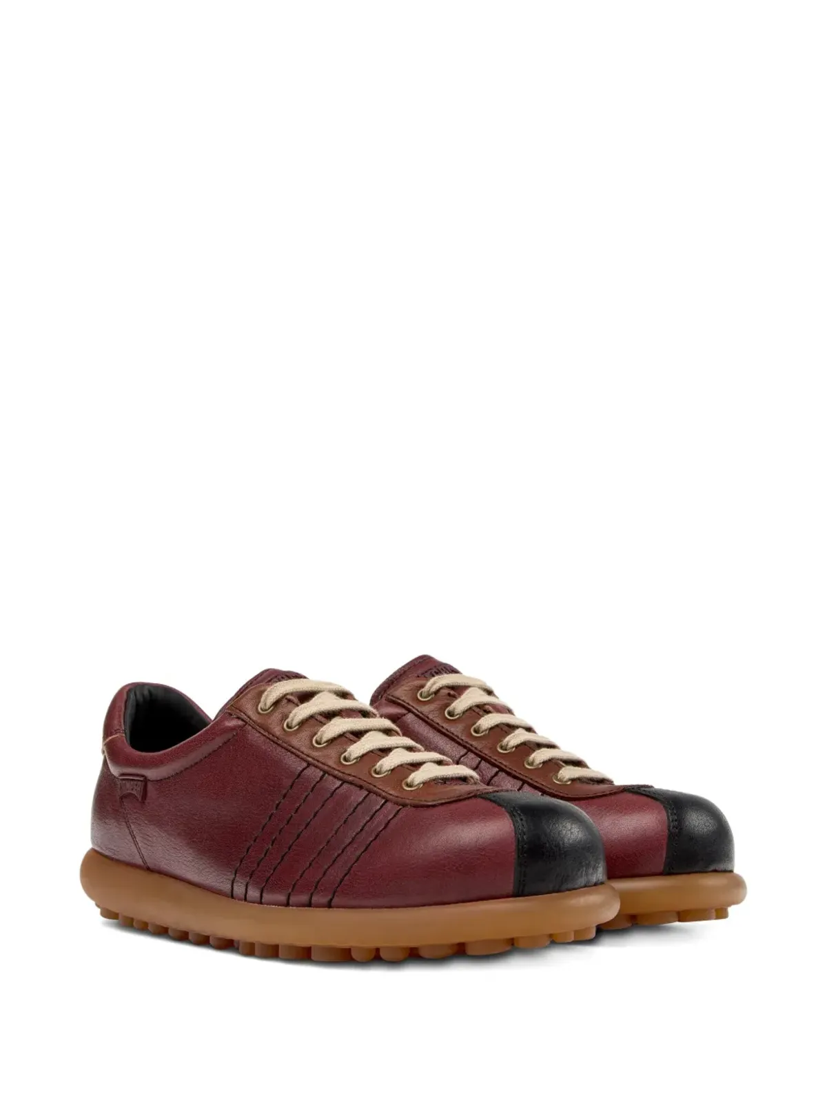 Camper Pelotas レザー パネルド レースアップ スニーカー - レッド - 画像2
