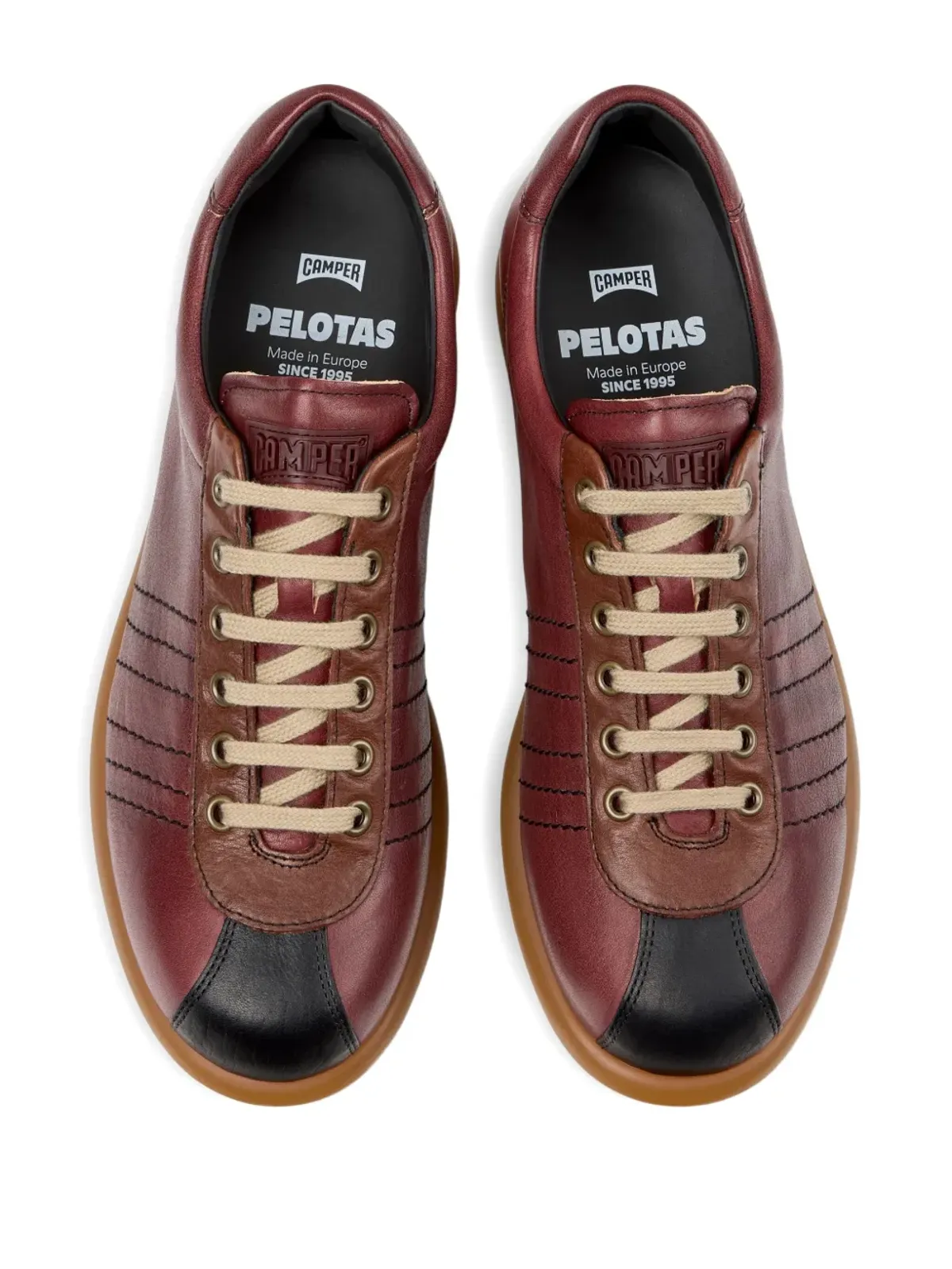 Camper Pelotas レザー パネルド レースアップ スニーカー - レッド - 画像3