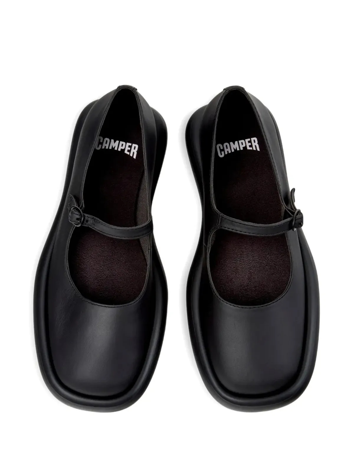 Camper Onda レザー バックル付きフラットパンプス - ブラック - 画像4