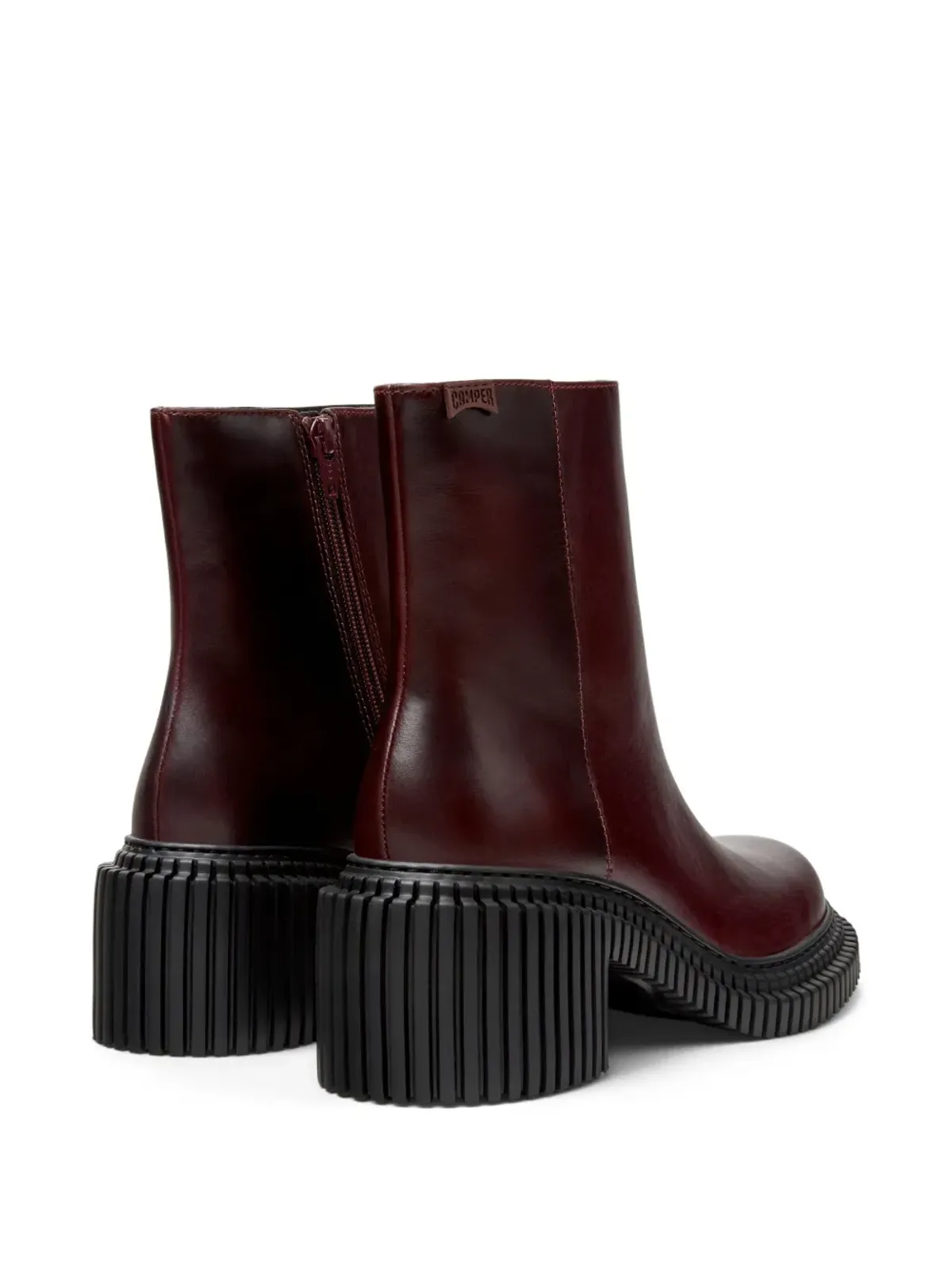 Camper 70mm Pix London レザー ジップファスナー ブロックヒール ブーツ - 画像3