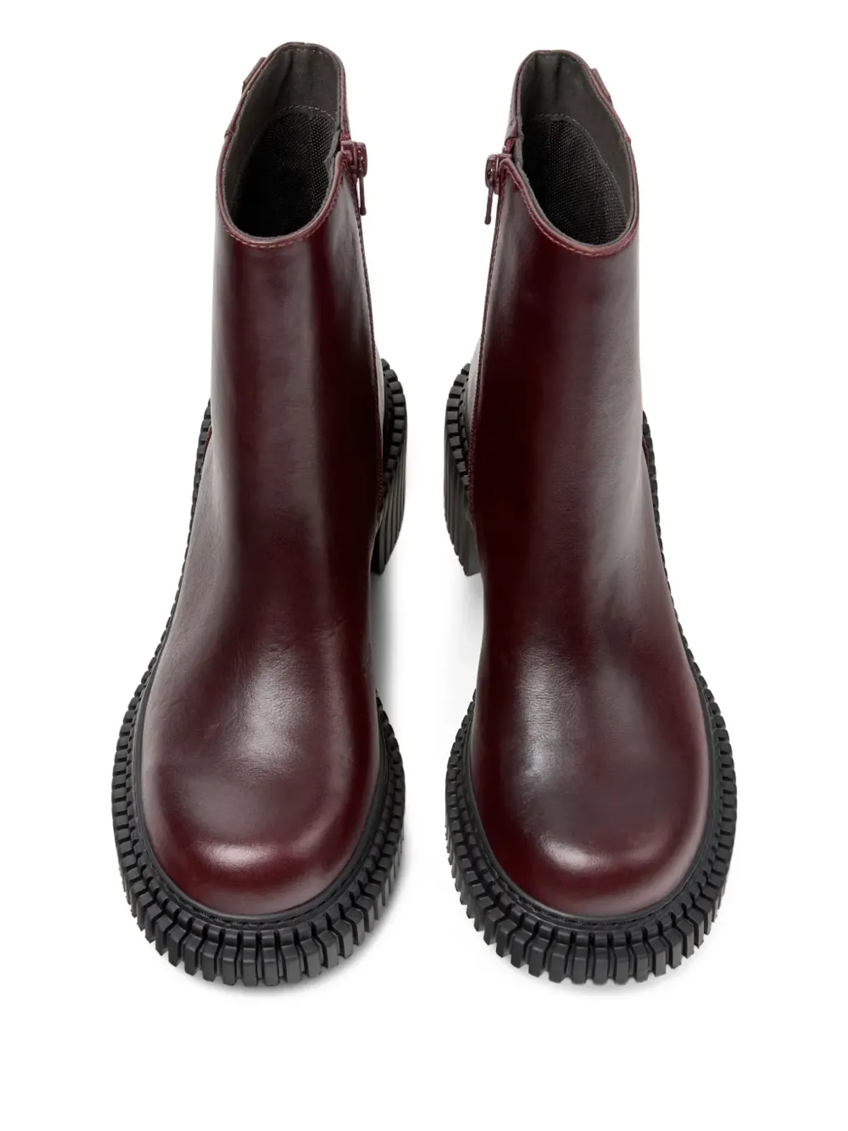 Camper 70mm Pix London レザー ジップファスナー ブロックヒール ブーツ - 画像4