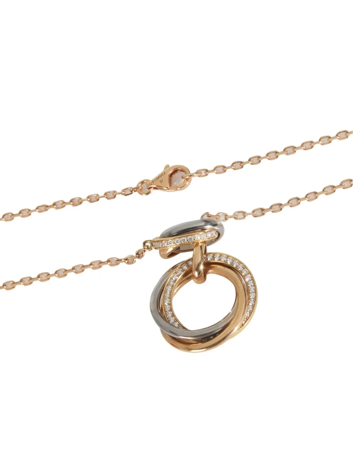 Cartier 18Kホワイトゴールド3トーン トリニティ ネックレス - 画像2
