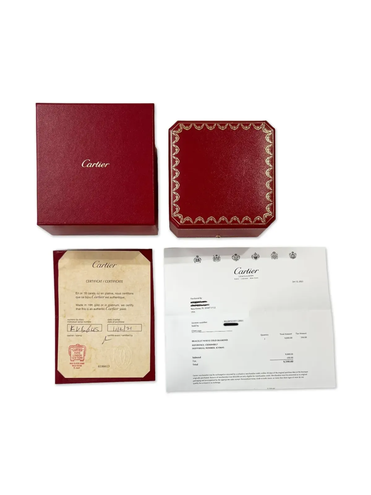 Cartier 18Kホワイトゴールド ダイヤモンド ブレスレット - 画像5