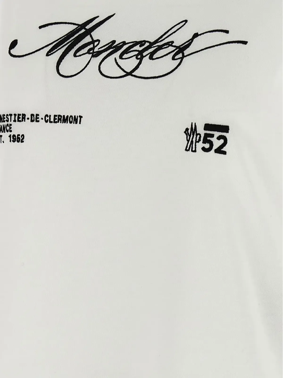 Moncler embroidered cursive-logo cotton T-shirt - White - 画像3