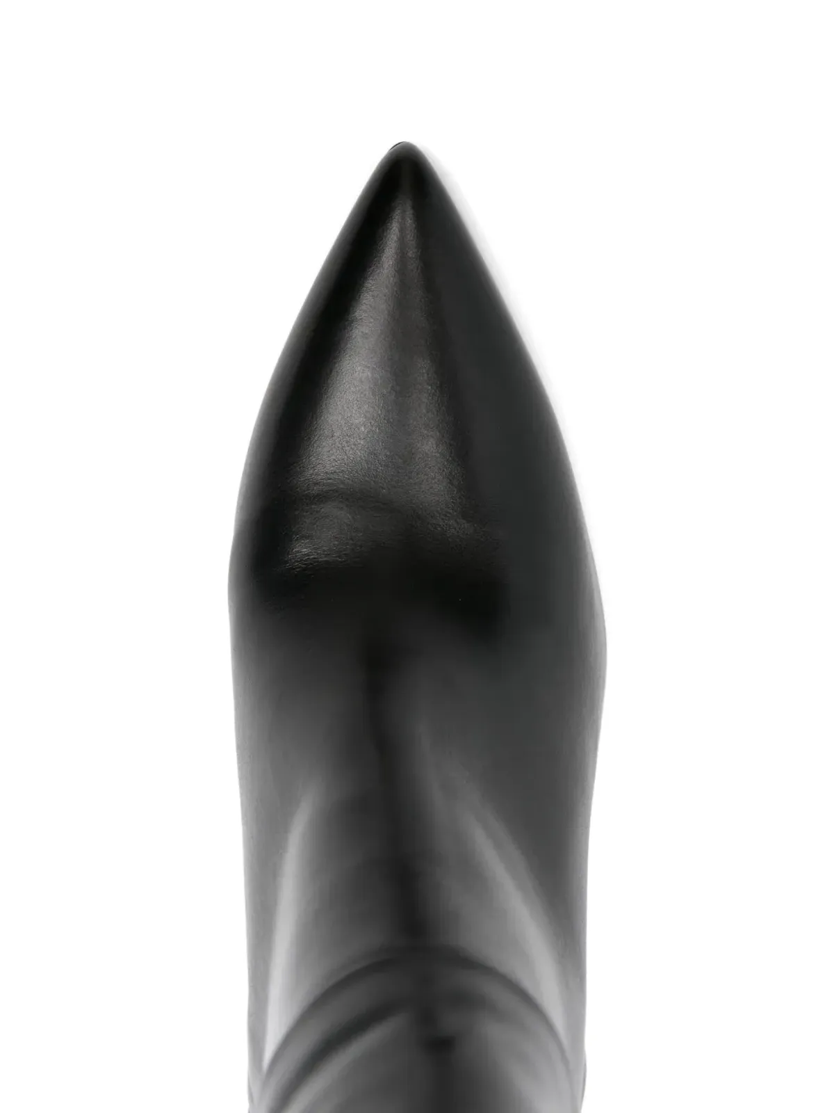 Evaluna 90mm ポインテッドトゥ レザー ニーハイブーツ - ブラック - 画像4