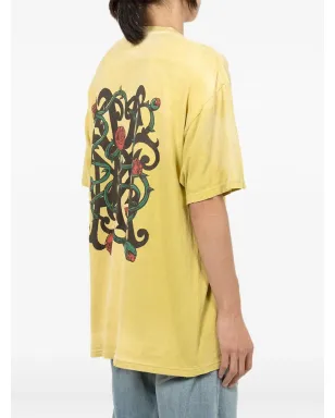 KAMIYA rose-embellished pocket T-shirt - Yellow - サムネイル4