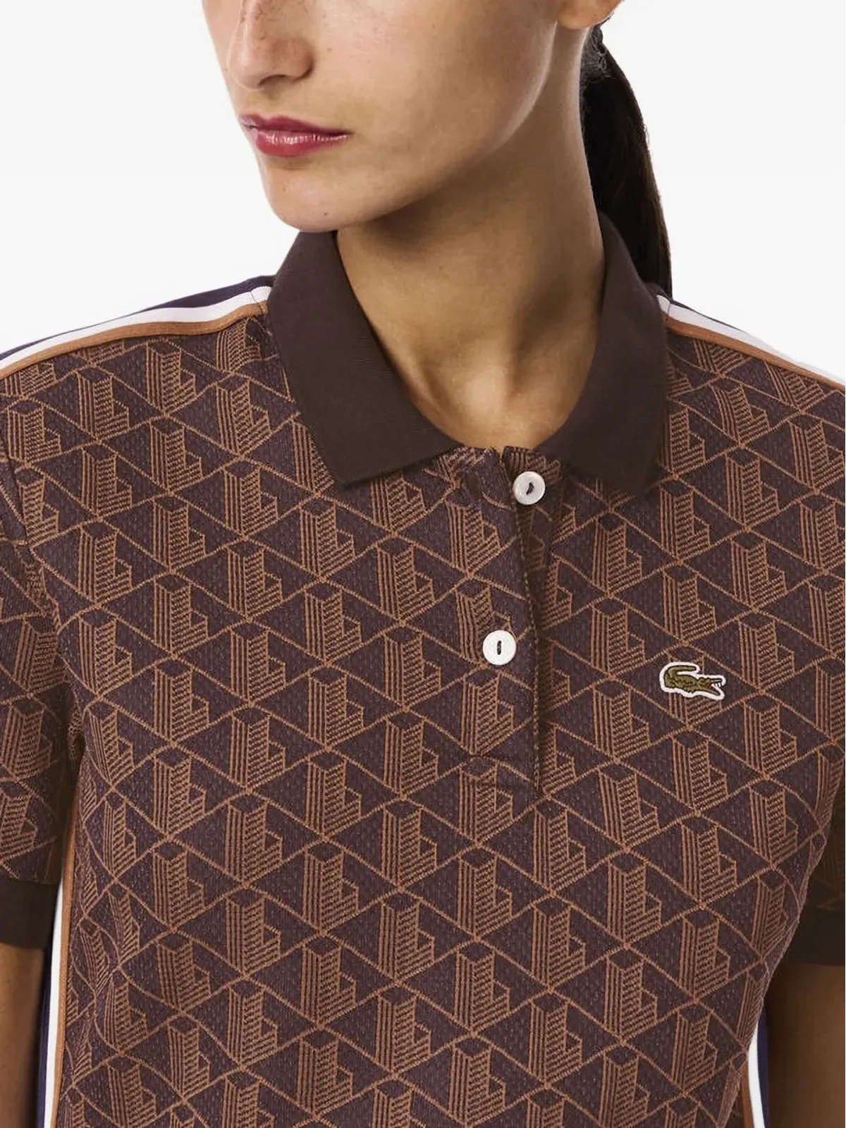 Lacoste 幾何学模様ポロドレス - 画像3