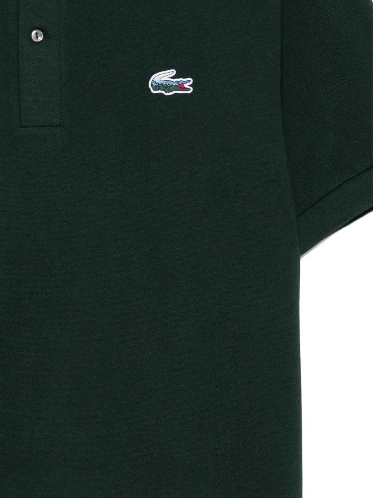 Lacoste グリーンのロゴアップリケ コットン ポロシャツ - 画像3
