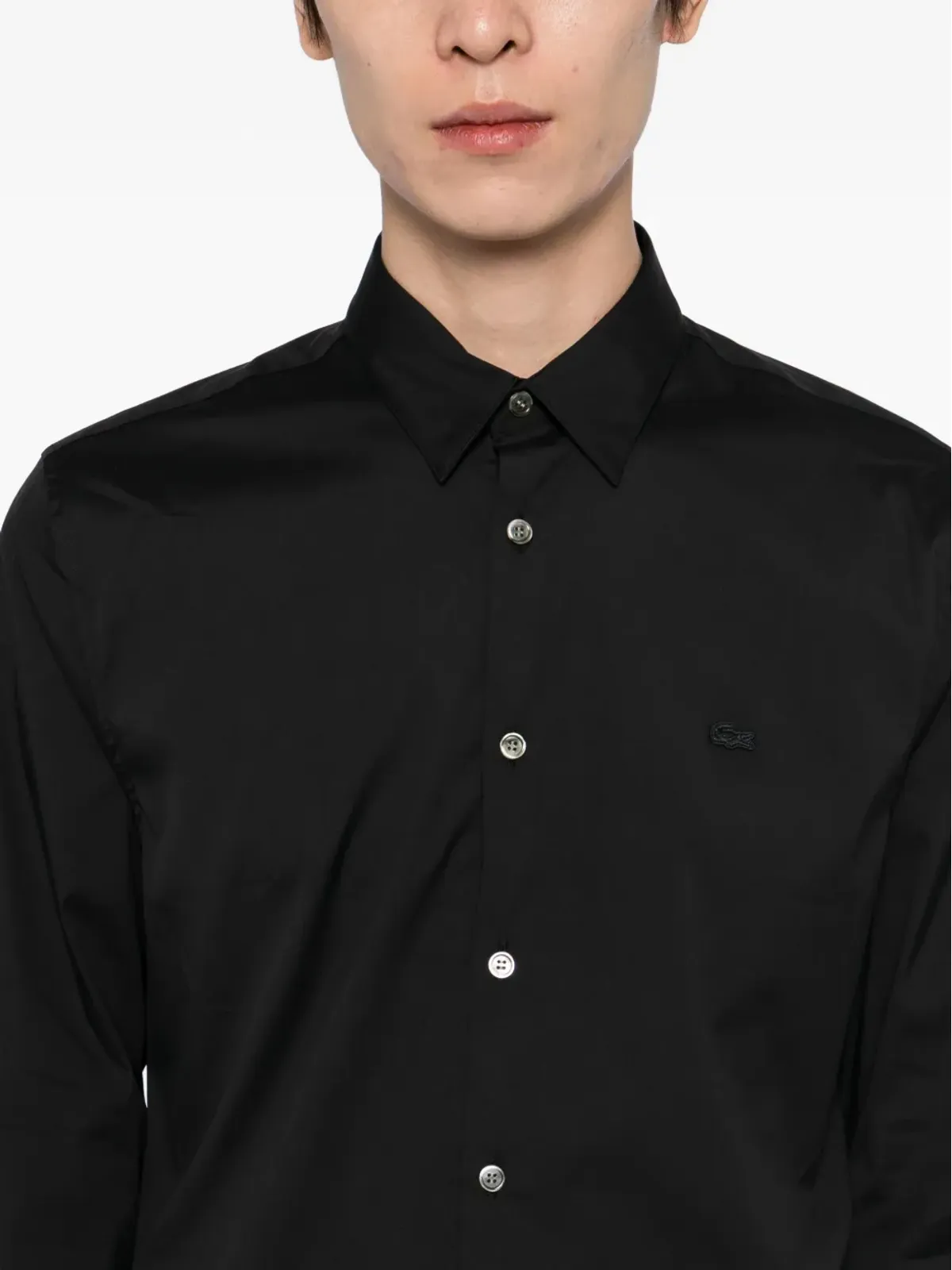 Lacoste ロゴアップリケシャツ - Black - 画像5