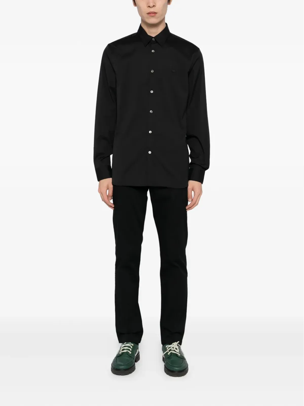 Lacoste ロゴアップリケシャツ - Black - 画像2