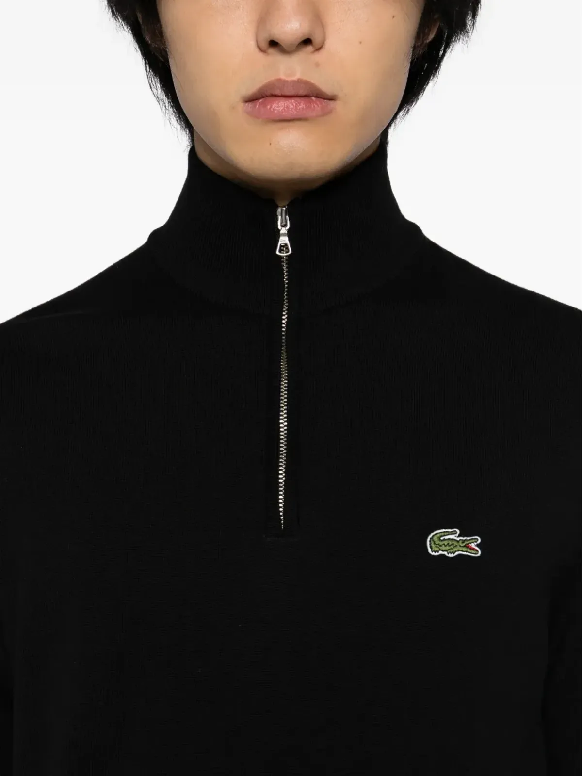 Lacoste コットンジップトップ - ブラック - 画像4