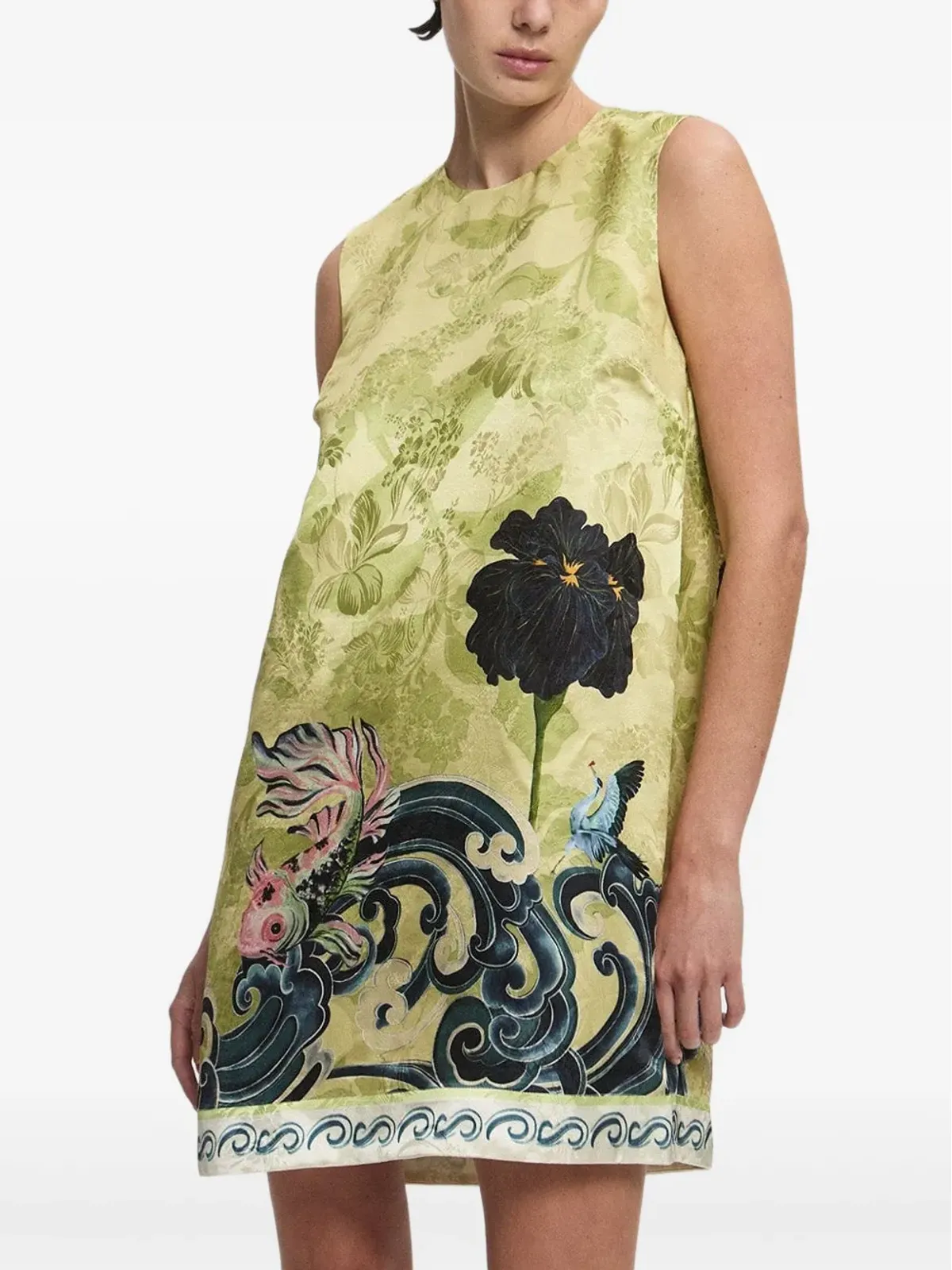 ALEMAIS Rochester floral-print shift mini dress - Green - 画像4