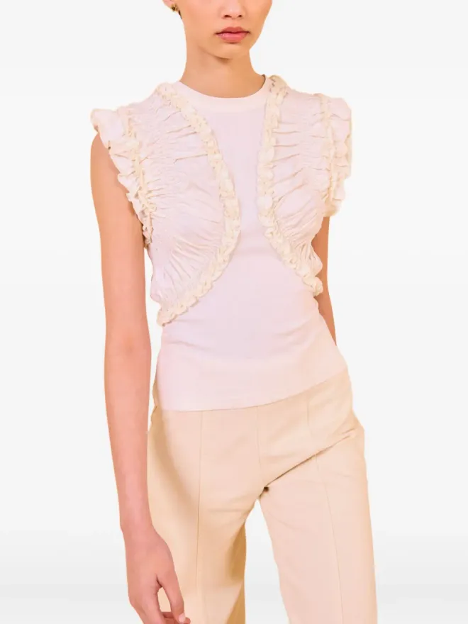 Ulla Johnson Ulla Johnson Val sleeveless ruffled top - Whiteの商品画像