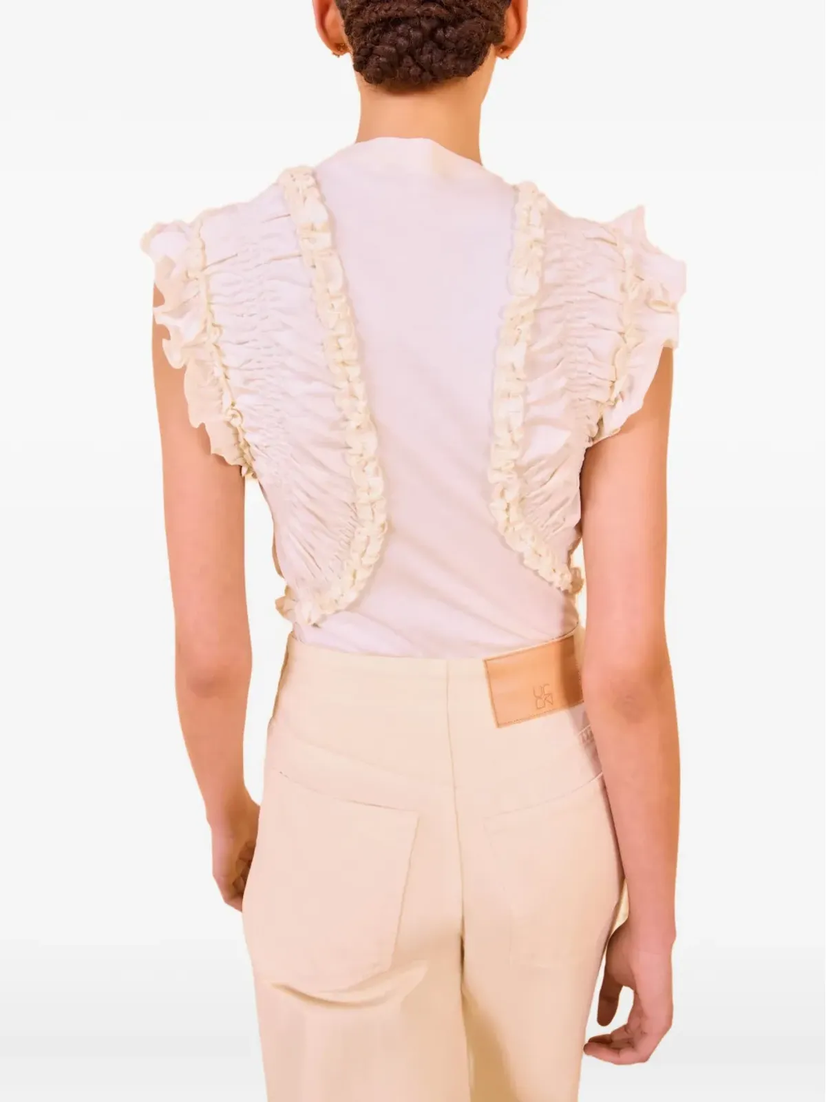 Ulla Johnson Val sleeveless ruffled top - White - 画像3
