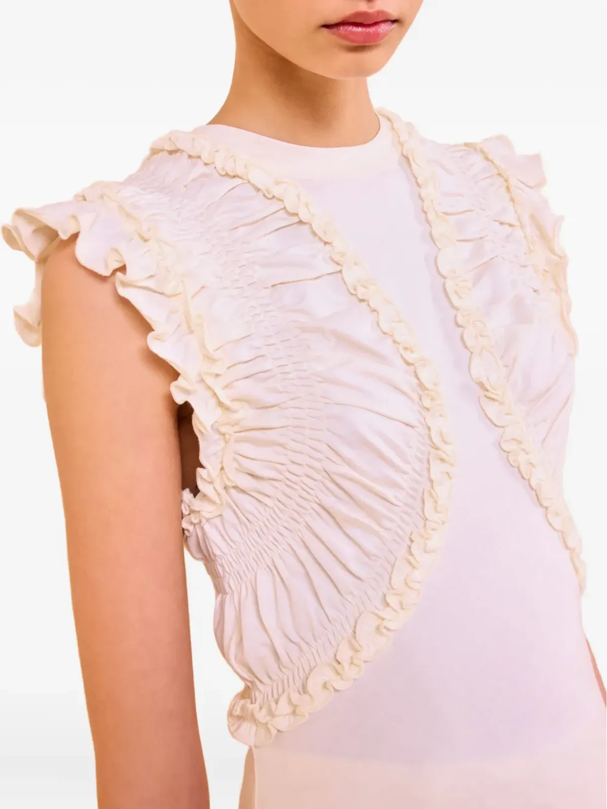 Ulla Johnson Val sleeveless ruffled top - White - 画像4