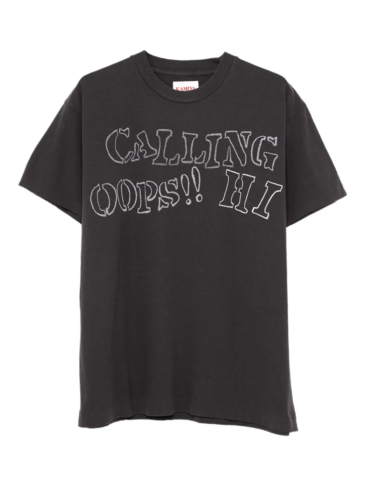 KAMIYA CallingプリントグラフィックTシャツ ブラック - 画像1
