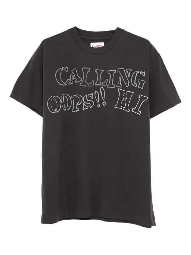KAMIYA KAMIYA CallingプリントグラフィックTシャツ ブラックの商品画像