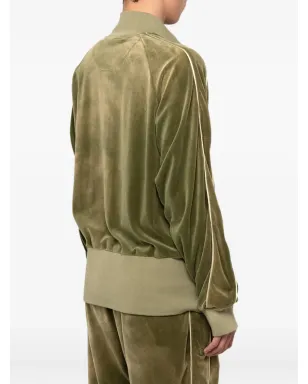 KAMIYA embroidered velour zip-up sport jacket - Green - サムネイル4