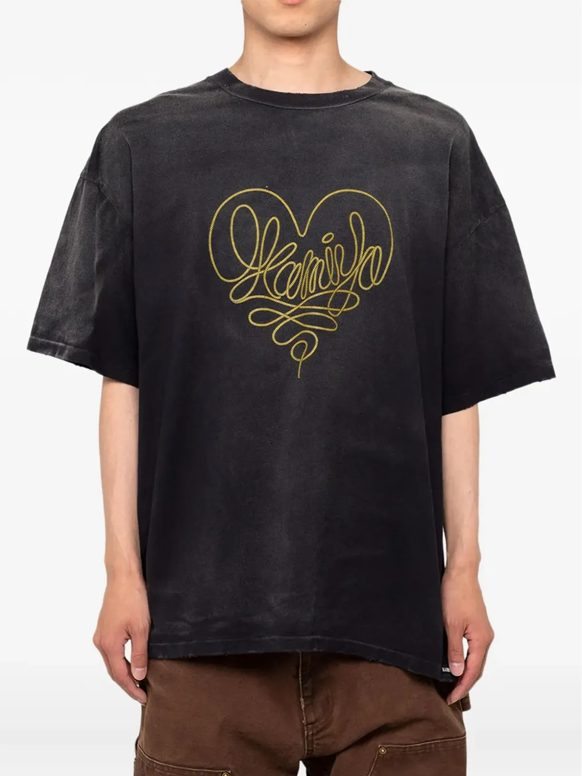 KAMIYA ロープハートロゴ コットン Tシャツ - 画像2