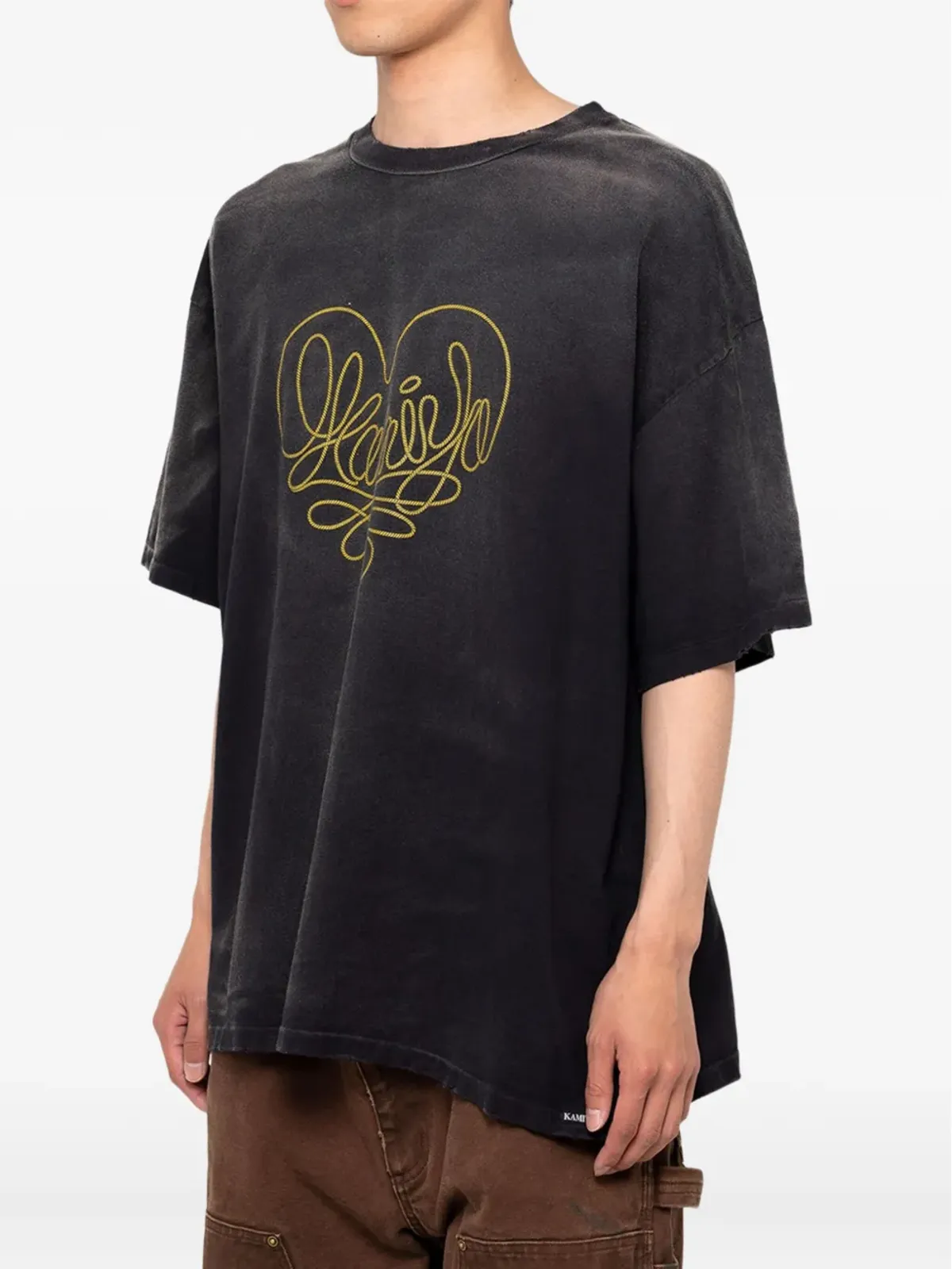 KAMIYA ロープハートロゴ コットン Tシャツ - 画像3
