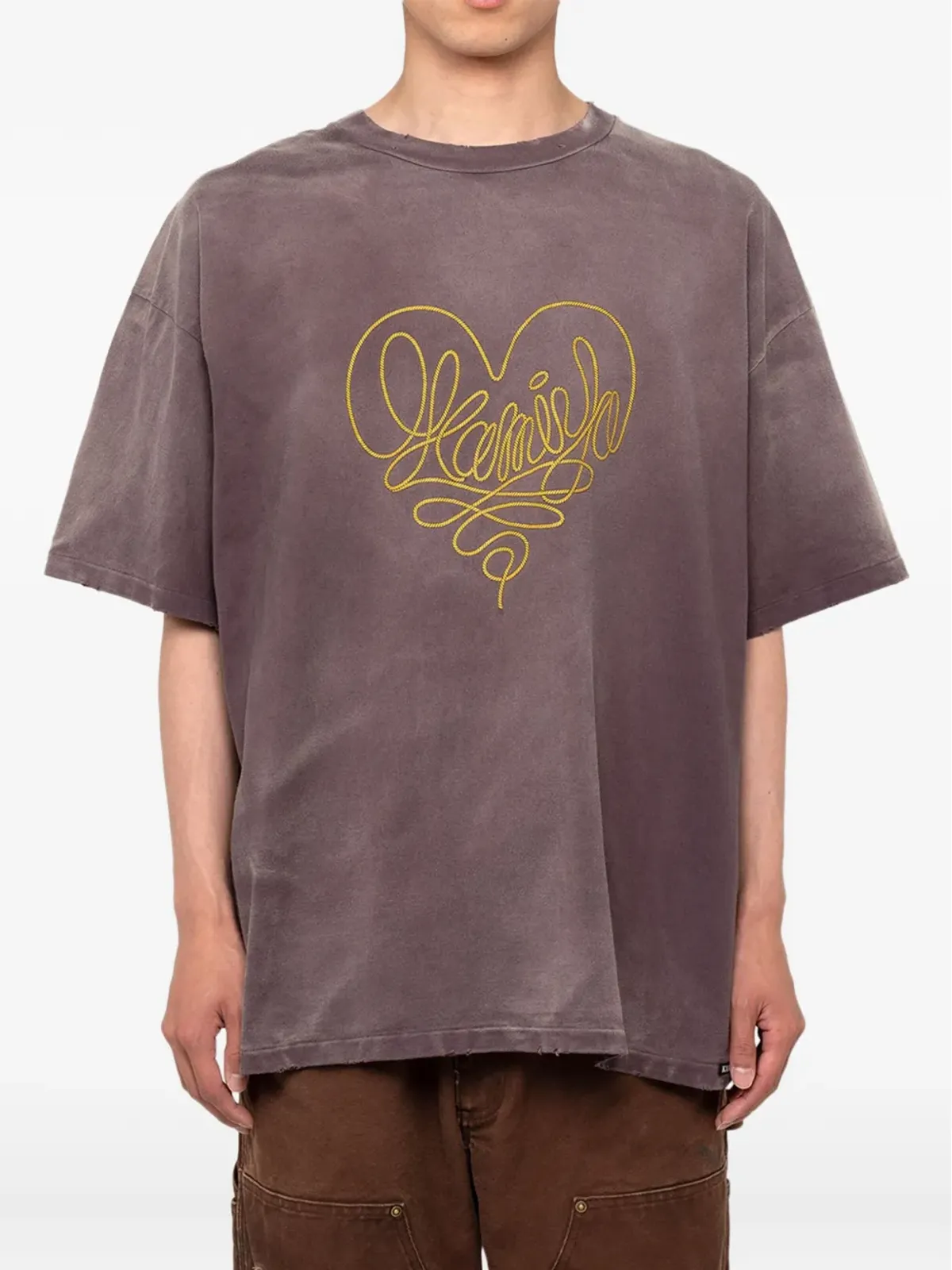 KAMIYA ハート刺繍入りコットンTシャツ - 画像2