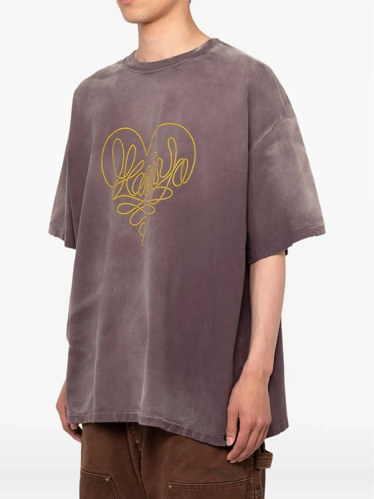 KAMIYA ハート刺繍入りコットンTシャツ - 画像3