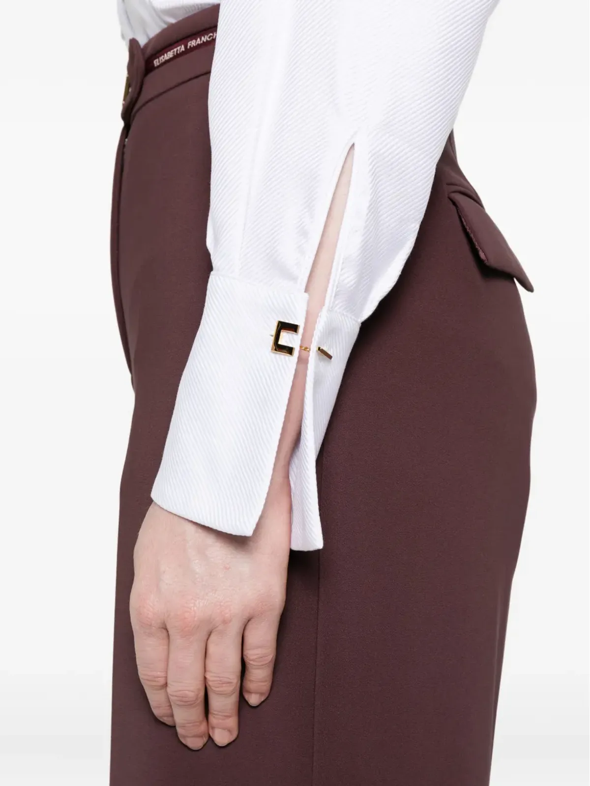 Elisabetta Franchi パネルコットンシャツ - White - 画像5