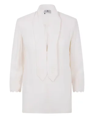 Elisabetta Franchi 貝殻エッジの刺繍ブラウス - White - サムネイル1