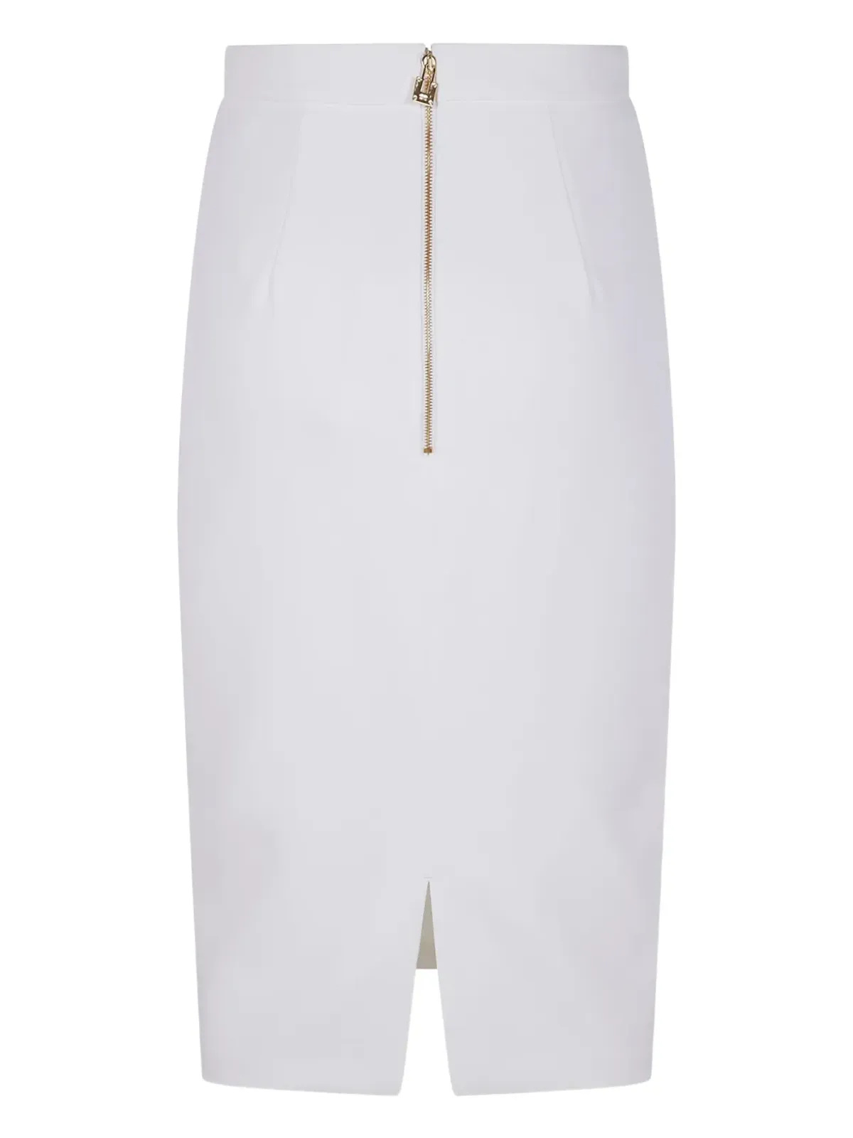 Elisabetta Franchi ゴールドバックル付きペンシルスカート - ホワイト - 画像2