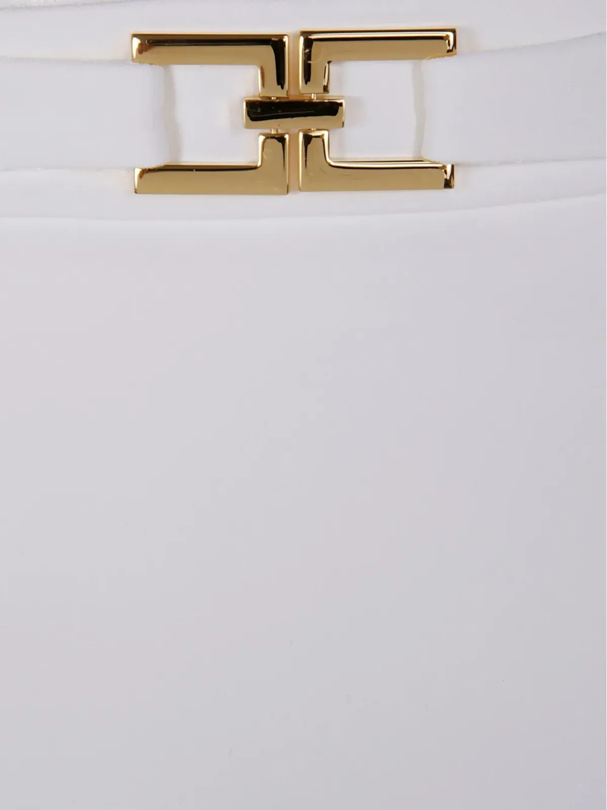 Elisabetta Franchi ゴールドバックル付きペンシルスカート - ホワイト - 画像3