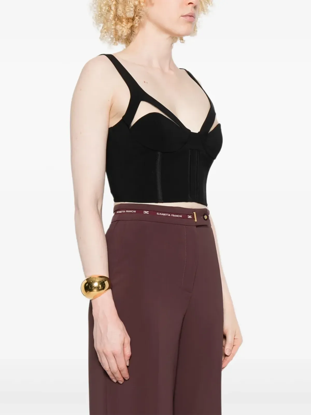 Elisabetta Franchi カットアウト ノースリーブトップ - 画像3