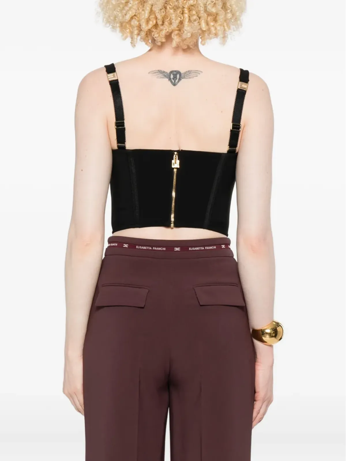 Elisabetta Franchi カットアウト ノースリーブトップ - 画像4
