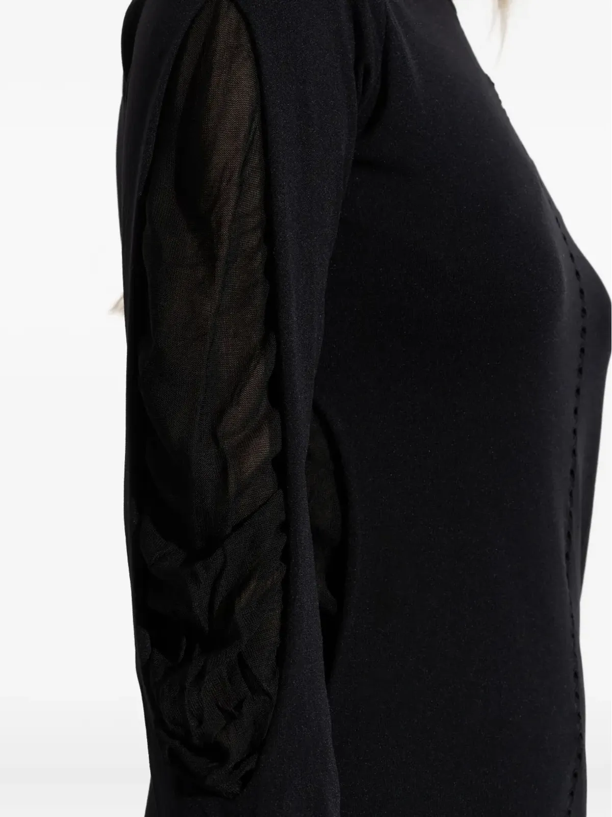 Y-3 タートルネックのメッシュインサートドレス - 画像5