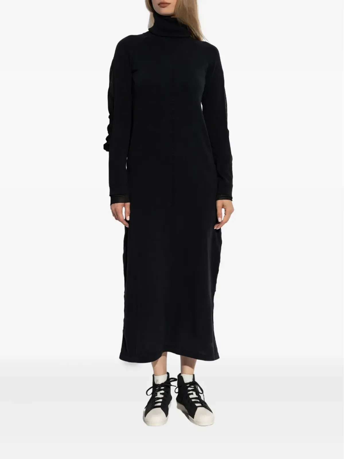 Y-3 タートルネックのメッシュインサートドレス - 画像2