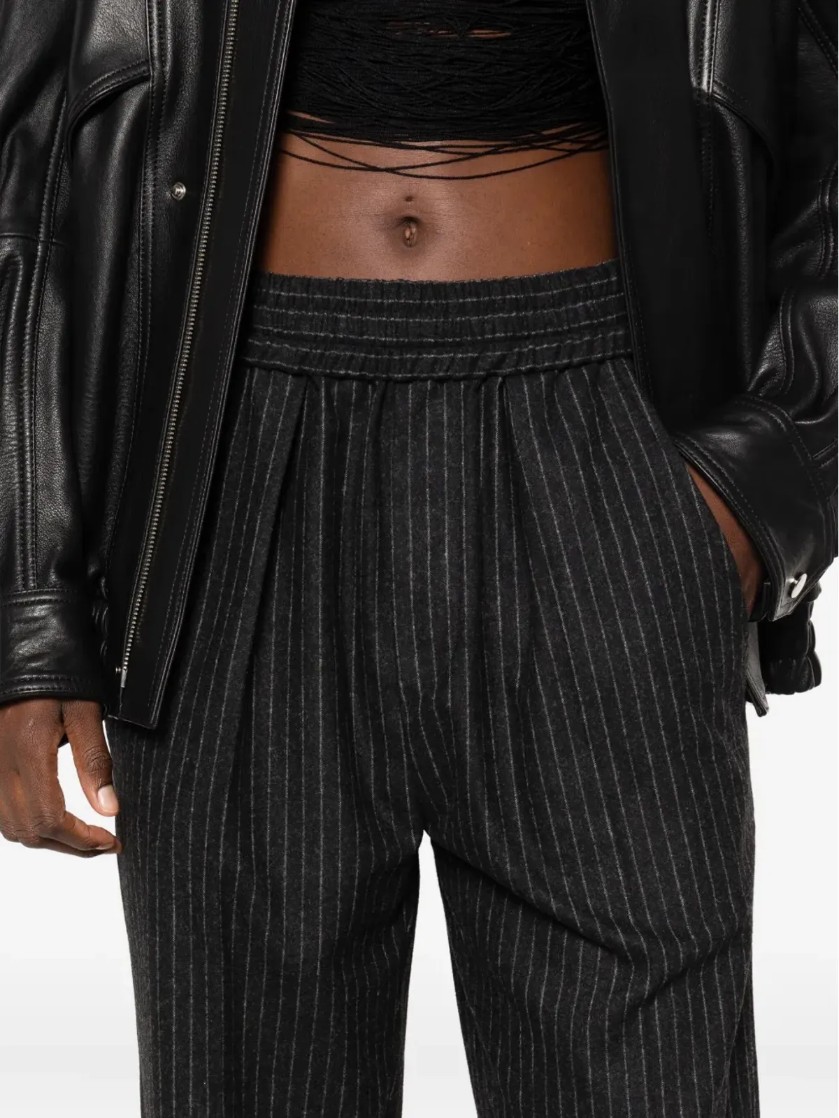 ISABEL MARANT ピンストライプ ウールパンツ - 画像5