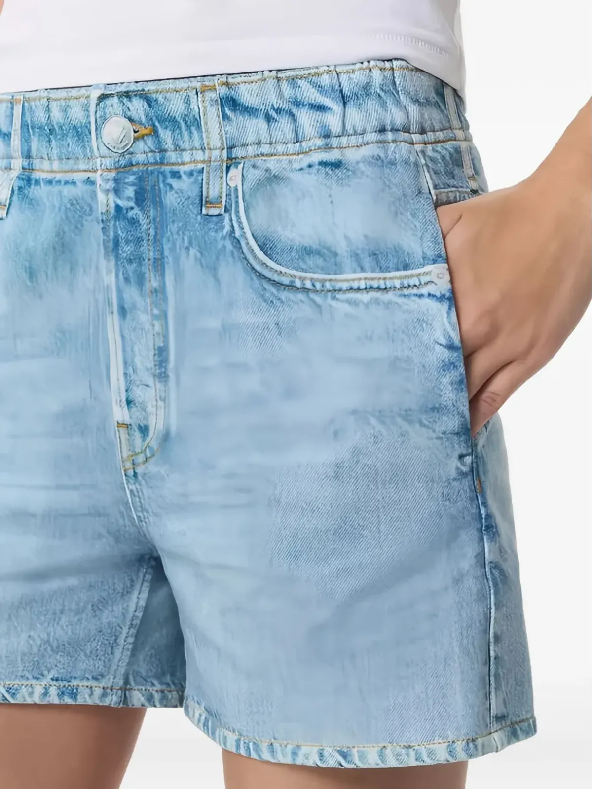 rag & bone エラスティックウェスト デニムショートパンツ - 画像3