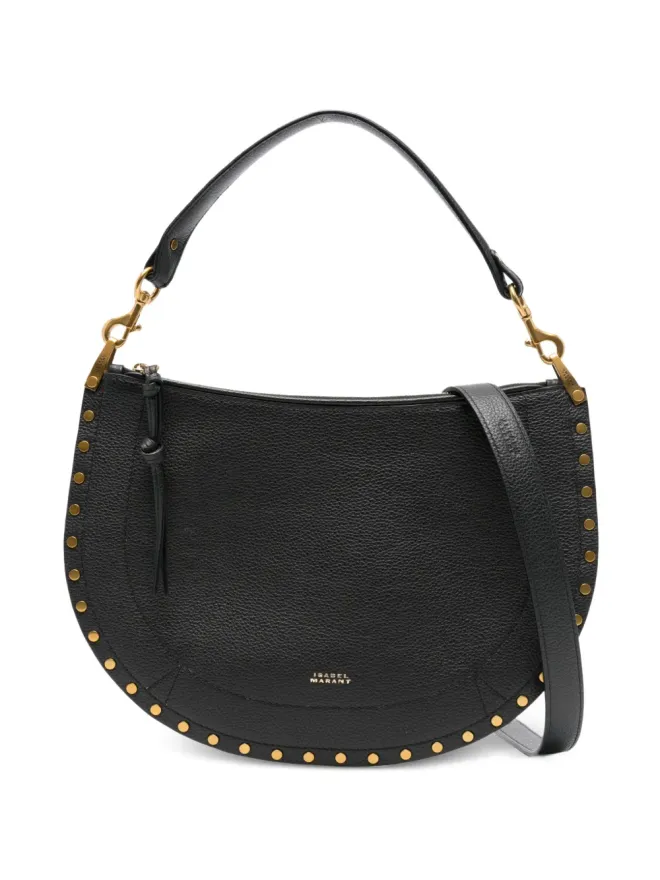 Isabel Marant ISABEL MARANT Oskan Soft Zip studded half-moon tote bag - Blackの商品画像