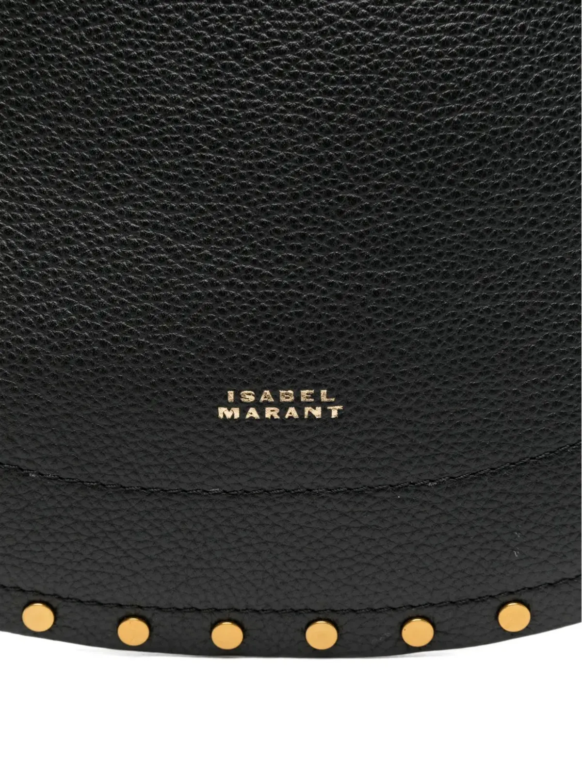 ISABEL MARANT Oskan Soft Zip studded half-moon tote bag - Black - 画像4