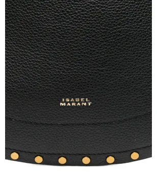 ISABEL MARANT Oskan Soft Zip studded half-moon tote bag - Black - サムネイル4