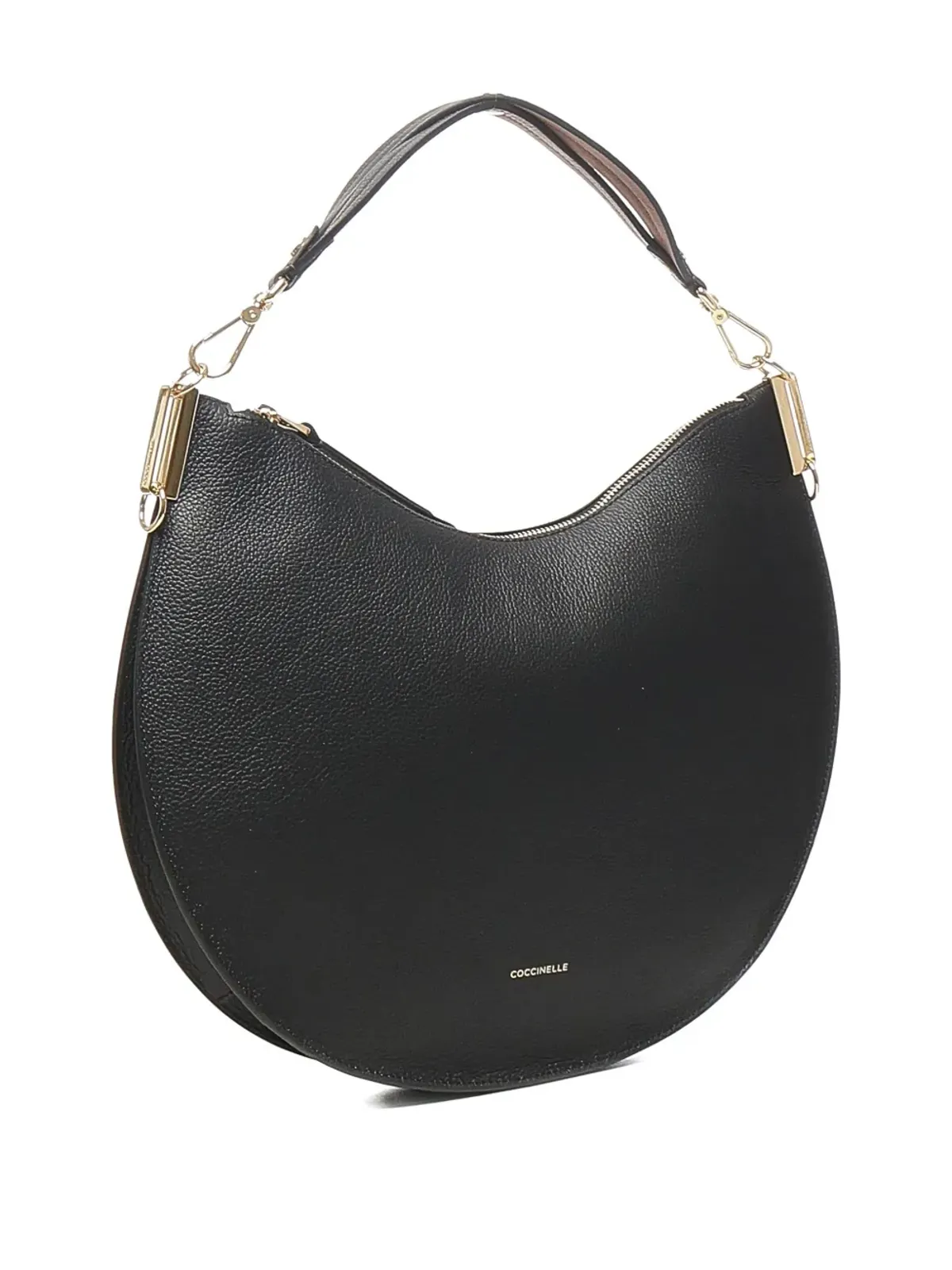 Coccinelle Sunup 半月型レザーショルダーバッグ - ブラック - 画像3