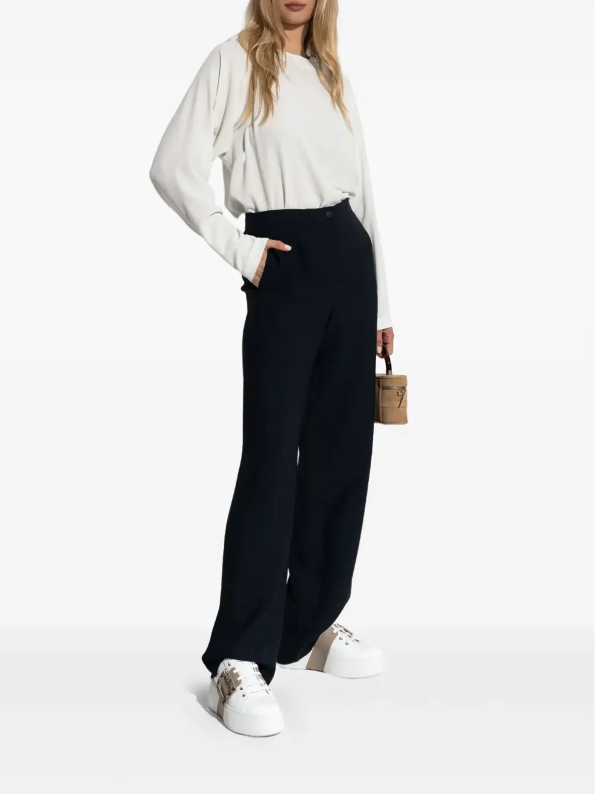 Emporio Armani ボタンディテール ラグランスリーブ ブラウス - 画像2