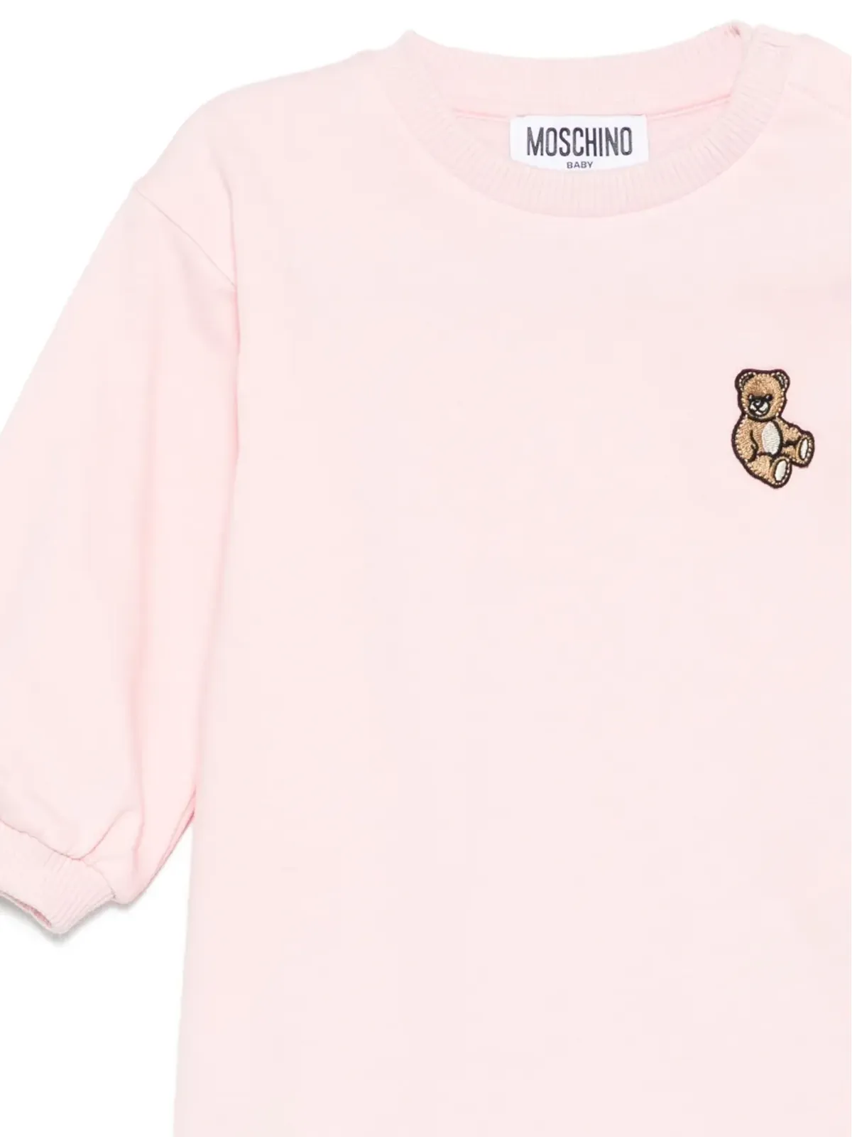 Moschino Kids ピンクのベア刺繍スウェットシャツ - 画像3