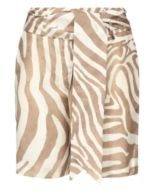 MARCIANO by GUESS ゼブラ柄ベルト付きショートパンツ - ホワイト - サムネイル1